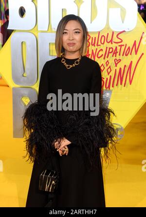 Director Cathy Yan attending the world premiere of Birds of Prey and the Fantabulous Emancipation of One Harley Quinn, held at the BFI IMAX, London. Stock Photo