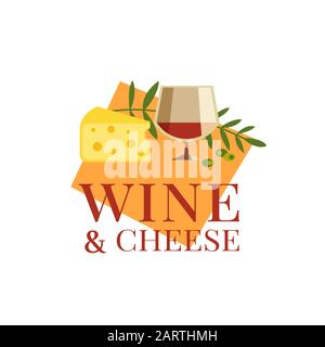Wine and cheese vector icon design background Stock Vector