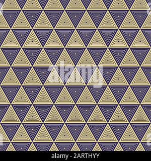 Seamless Art Deco concentric triangle facet pattern Stock Vector