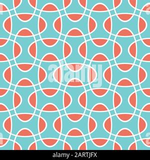 Seamless intersecting geometric overlapping ellipse circle pattern background. Stock Vector