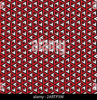 Seamless vintage inline inset offset triangle pattern background Stock Vector