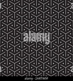 Seamless vintage inline inset offset triangle pattern background Stock Vector