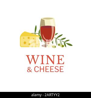 Wine and cheese vector icon design background Stock Vector