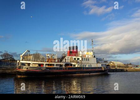 MV Royal Daffodil Mersey ferry moored at the East Float, Birkenhead Stock Photo