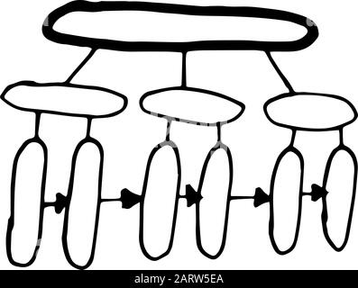 Doodle style infographics table. Vector outline illustration. Scheme for your business.Sketchy elements.Hand drawn frames.Abstract frameworks. Line ar Stock Vector