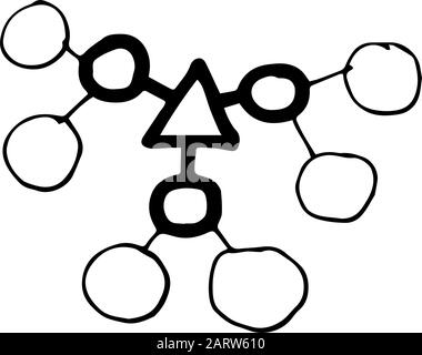 Doodle style infographics table. Vector outline illustration. Scheme for your business.Sketchy elements.Hand drawn frames.Abstract frameworks. Line ar Stock Vector