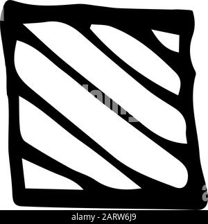 Square in hand drawn doodle style isolated on white background. Single geometric figure. Sign logo. Vector children school symbol. Simple cartoon outl Stock Vector