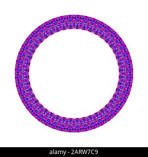 Colorful tiled mosaic circle border - abstract geometrical vector design element Stock Vector