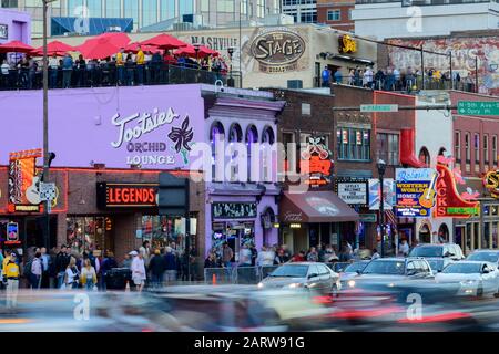 USA,Deep South, Tennessee, Nashville, Broadway Stock Photo