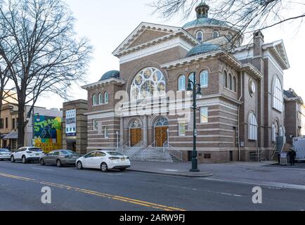 CHARLOTTE, NC, USA-26 JAN 2020:   Spirit Square, on Tryon St., in uptown. Stock Photo