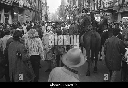 Students-demonstrations in Amsterdam some students occupy National Monument on Dam Square, with a banner Date: October 24, 1968 Location: Amsterdam Keywords: STUDENTS, demonstrations Stock Photo