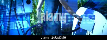 Composite image of binary code on digital screen Stock Photo