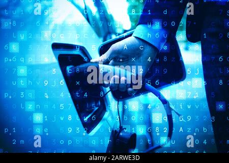 Composite image of virus background Stock Photo