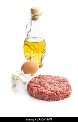 Beef tartare steak isolated on white background. Stock Photo