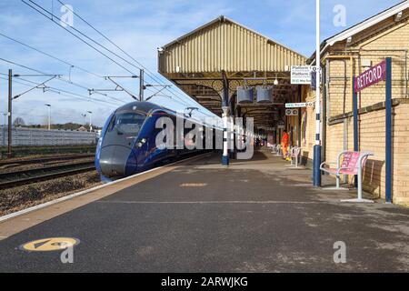 Retford Train Station North Nottinghamshire, Hull Train at Platform. Stock Photo