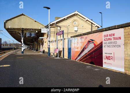 Retford Train Station,North Nottinghamshire  New Virgin Azuma High Speed Train Stock Photo