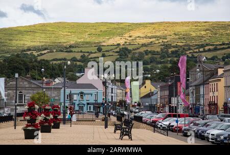 Bantry, Ireland - 25th July 2018: Main Street and square of scenic coastal town of Bantry in County Cork Stock Photo