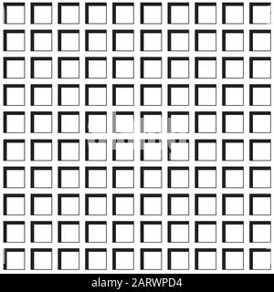 Square cells seamless pattern. Continuous background of 3d cell structure. Repeating geometric texture with pseudo threedimensional squares. Vector il Stock Vector