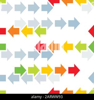 Arrows seamless pattern. Abstract geometric texture with arrow shapes. Colorful vector eps8 illustration. Stock Vector