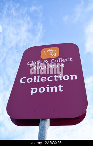 Sainsbury's Supermarket, Click and Collect Vehicle for Food Picks ups and Collections. Stock Photo