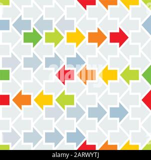 Arrows seamless pattern. Abstract geometric texture with arrow shapes. Colorful vector eps8 illustration. Stock Vector