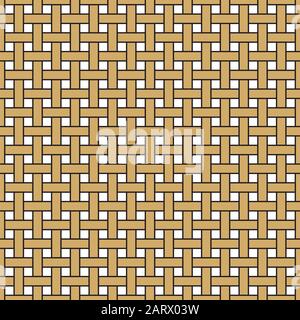 Wicker seamless pattern. Basket weave repeating texture. Braiding continuous background of vertical and horizontal intersecting perpendicular stripes. Stock Vector