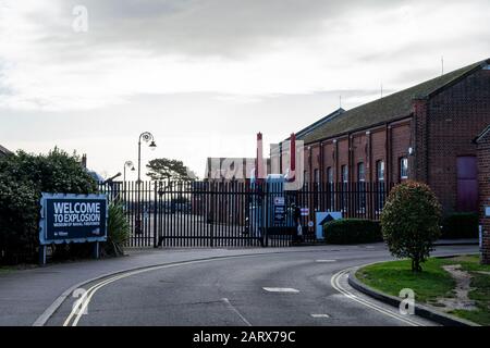 The entrance to Explosion naval firepower museum in Gosport, Hampshire Stock Photo