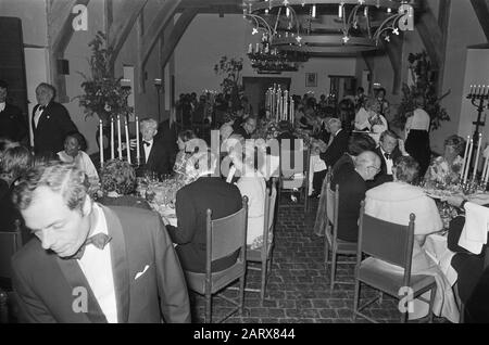 Government dinner for the wedding of Princess Christina and Jorge Guillermo at lock Loevestein  During dinner Date: June 21, 1975 Location: Gelderland, Poederoijen Personal name: Guillermo, Jorge Institution name: Slot Loevestein Stock Photo