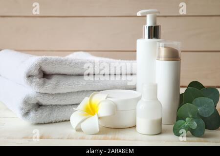 Composition with spa items on table Stock Photo