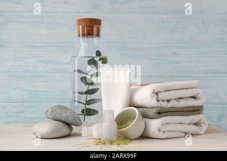 Composition with spa items on table Stock Photo