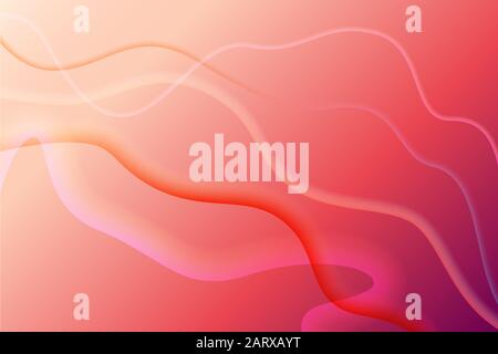 Waves vector abstract warm red colors gradient stripes decorative background Stock Vector