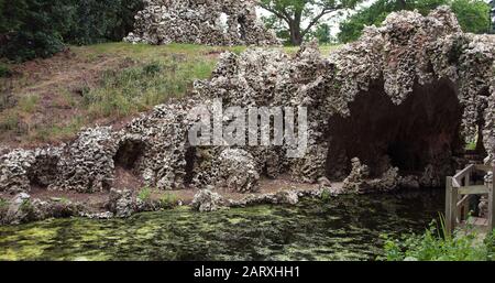 Crystal Grotto in Painshill  Park has been restored Stock Photo