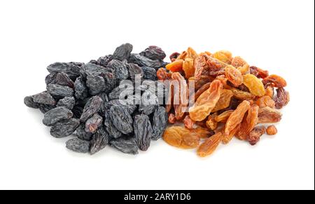 Tasty raisins on white background Stock Photo