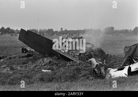 Two starfighters collided at Hoogwoud, the wreckage Date: July 12, 1965 Location: Hoogwoud Keywords: wreckage Institution name: Starfighter Stock Photo