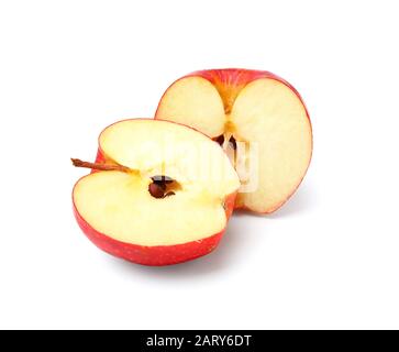 Pieces of fresh apple on white background Stock Photo
