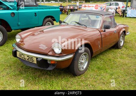 Triumph Spitfire classic car, 1.5 litre, at a car show in the UK Stock Photo