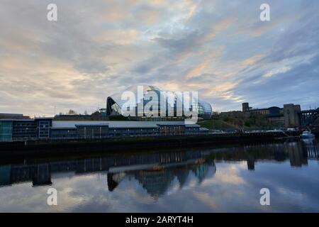 Sage Gateshead in Newcastle upon Tyne, United Kingdom. It is a concert venue and also a centre for musical education, located in Gateshead. Stock Photo