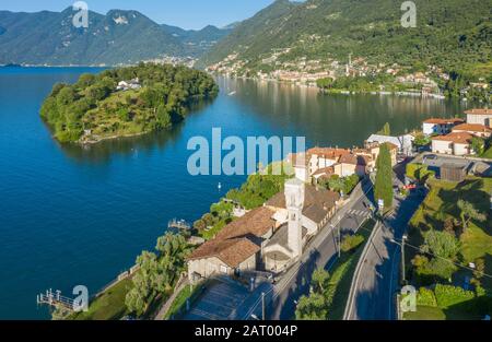 Isola Comacina island in Lake Como in Lombardy, Italy Stock Photo