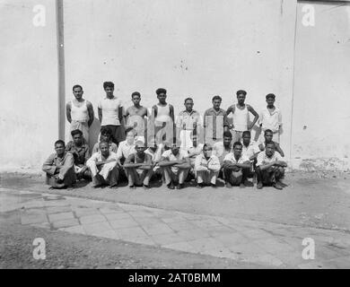 Twenty-three British Indian prisoners in the Glodock prison Annotation: DJK Date: September 1947 Location: Batavia, Indonesia, Jakarta, Dutch East Indies Stock Photo