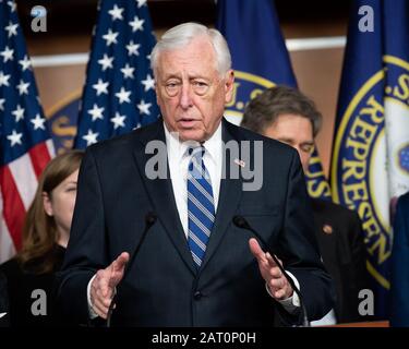 Washington, United States. 29th Jan, 2020. U.S. Representative Steny Hoyer (D-MD) discussing a new infrastructure framework and the USMCA. Credit: SOPA Images Limited/Alamy Live News Stock Photo