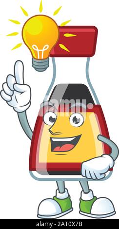 Have an idea gesture of say asian sauce cartoon character design Stock Vector