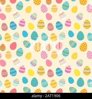 Vector cute easter colorful eggs seamless pattern Stock Vector