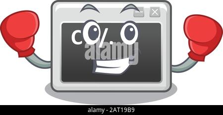 Sporty Boxing command window mascot character style Stock Vector