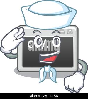 A mascot design of command window Sailor wearing hat Stock Vector