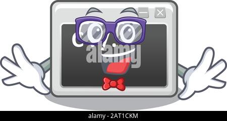 cartoon character of Geek command window design Stock Vector