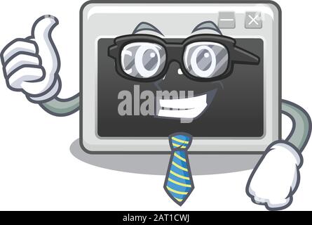 cartoon character of Businessman command window wearing glasses Stock Vector