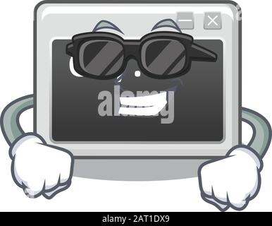 Super cool command window character wearing black glasses Stock Vector