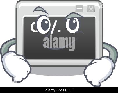 Cool command window mascot character with Smirking face Stock Vector