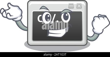 Happy confident Successful command window cartoon character style Stock Vector