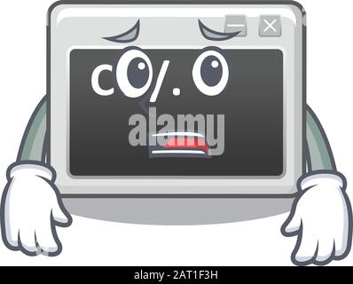 A picture of command window showing afraid look face Stock Vector